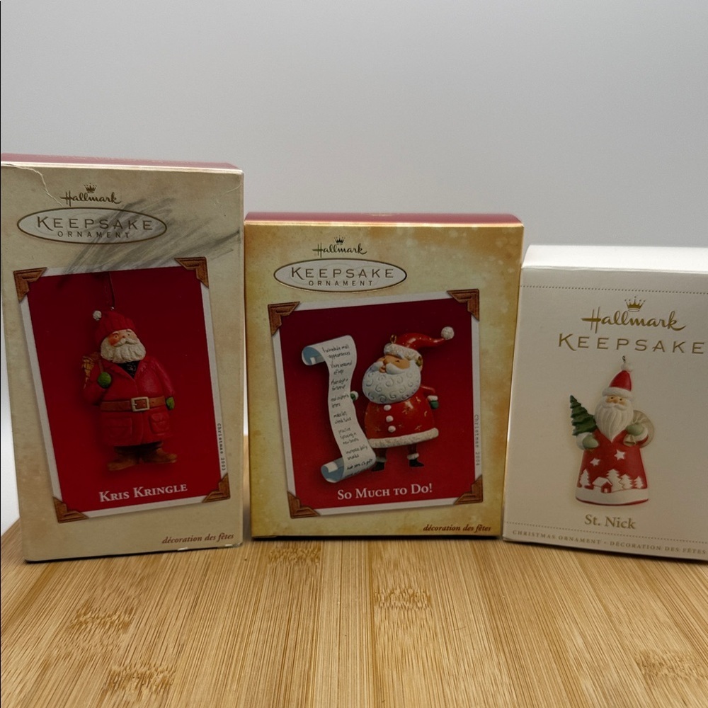 Hallmark Keepsake Santa Ornament Trio Kris Kringle, So Much to Do! & St. Nick - Picture 2 of 10